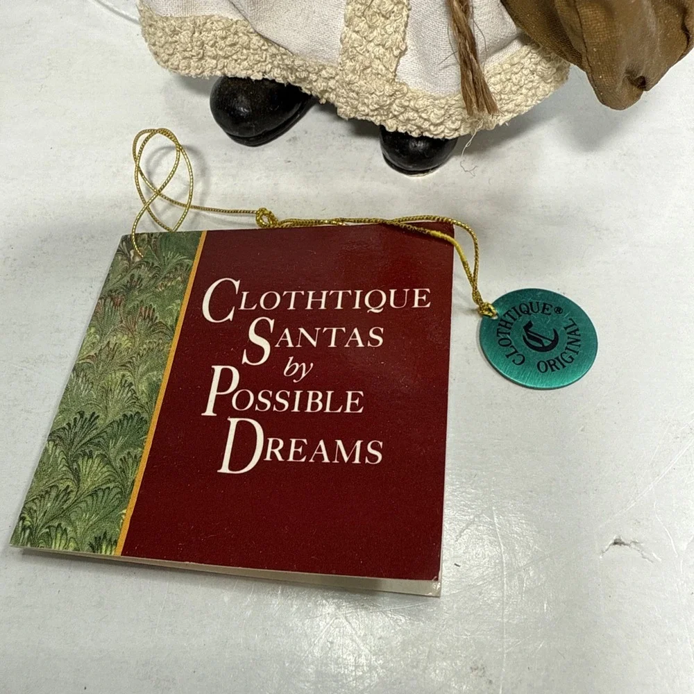 Clothtique Possible Dreams Santa White and Gold Christmas Figure/Ornament 5-1/2